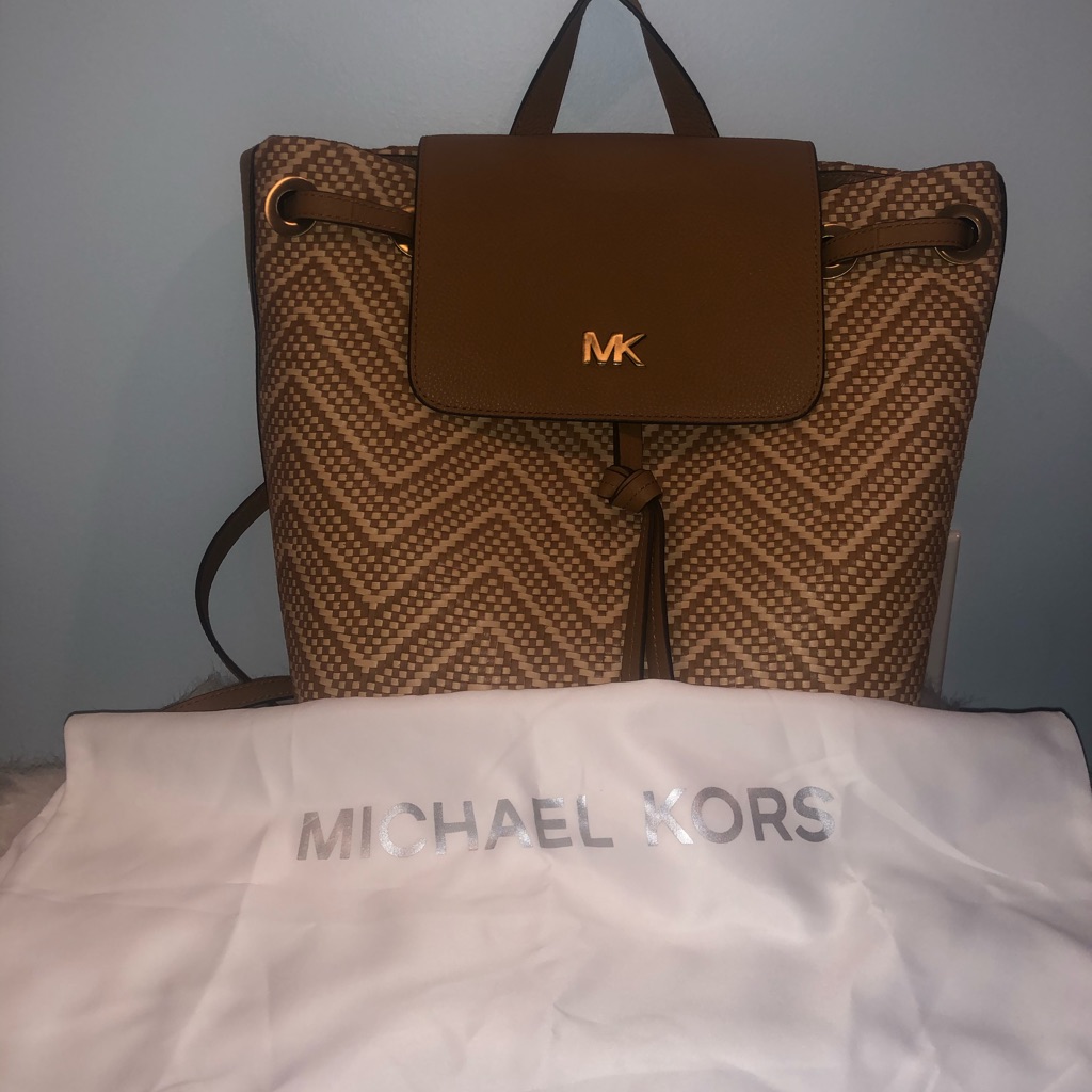 Junie Chevron Leather Flap Backpack